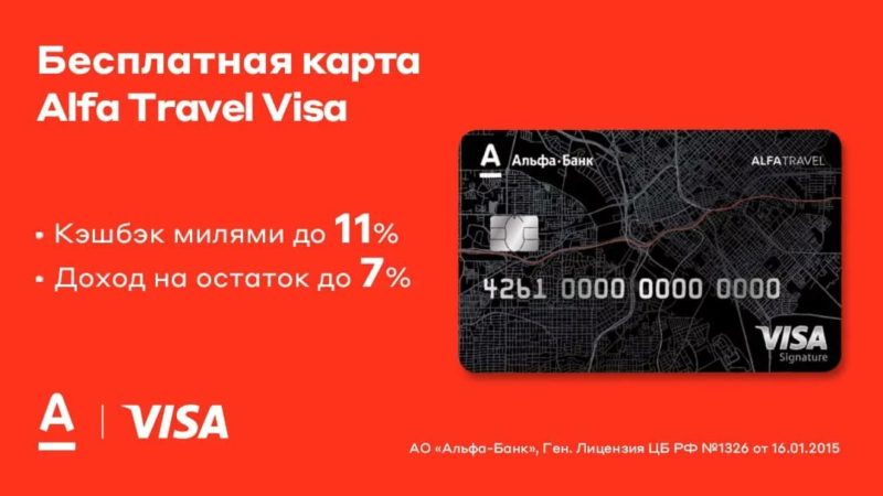 Альфа travel карта условия